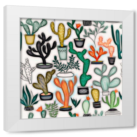 Cacti Corner 789 White Modern Wood Framed Art Print by Bolokofsky, Ronald