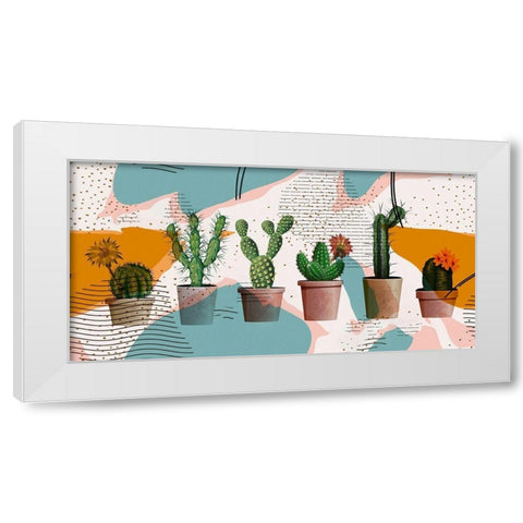 Cactus Party White Modern Wood Framed Art Print by Bolokofsky, Ronald