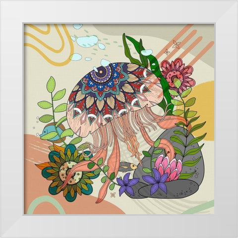 Coastal Bohemian 395 White Modern Wood Framed Art Print by Bolokofsky, Ronald