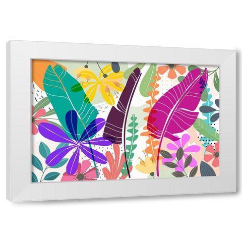 Colorful Garden 685 White Modern Wood Framed Art Print by Bolokofsky, Ronald