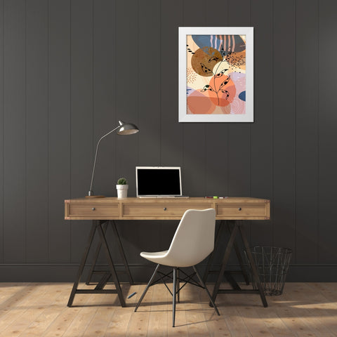 Floral Abstract 304 White Modern Wood Framed Art Print by Bolokofsky, Ronald