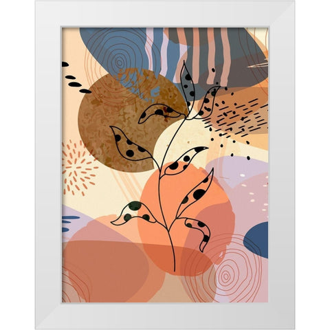 Floral Abstract 304 White Modern Wood Framed Art Print by Bolokofsky, Ronald