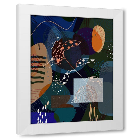 Floral Abstract 401 White Modern Wood Framed Art Print by Bolokofsky, Ronald
