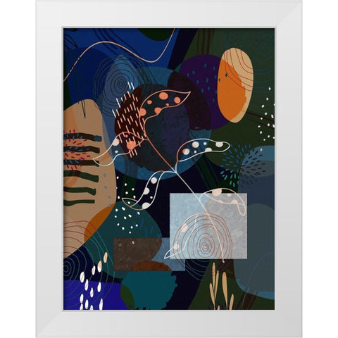 Floral Abstract 401 White Modern Wood Framed Art Print by Bolokofsky, Ronald