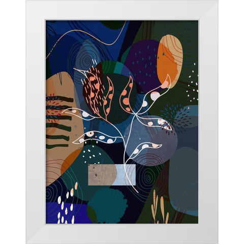 Floral Abstract 402 White Modern Wood Framed Art Print by Bolokofsky, Ronald