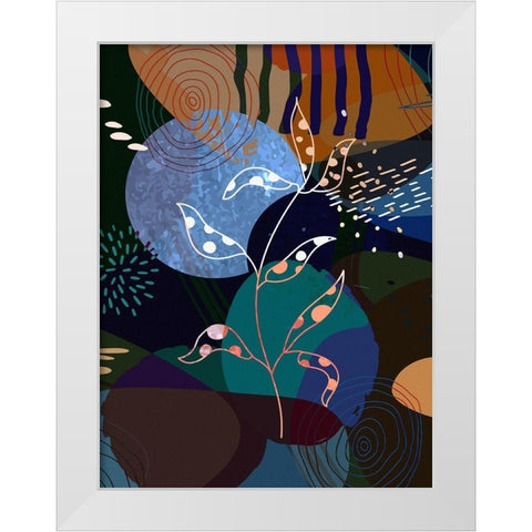Floral Abstract 404 White Modern Wood Framed Art Print by Bolokofsky, Ronald