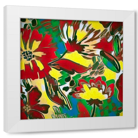 Flower Garden 330 White Modern Wood Framed Art Print by Bolokofsky, Ronald