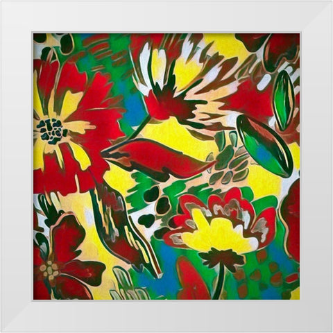Flower Garden 330 White Modern Wood Framed Art Print by Bolokofsky, Ronald