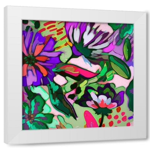 Flower Garden 333 White Modern Wood Framed Art Print by Bolokofsky, Ronald