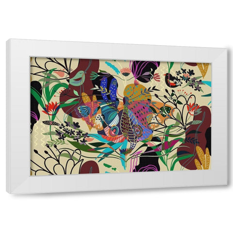 Garden Camouflage II White Modern Wood Framed Art Print by Bolokofsky, Ronald