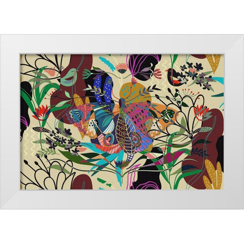 Garden Camouflage II White Modern Wood Framed Art Print by Bolokofsky, Ronald