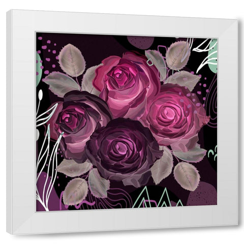 Garden Silk 480 White Modern Wood Framed Art Print by Bolokofsky, Ronald