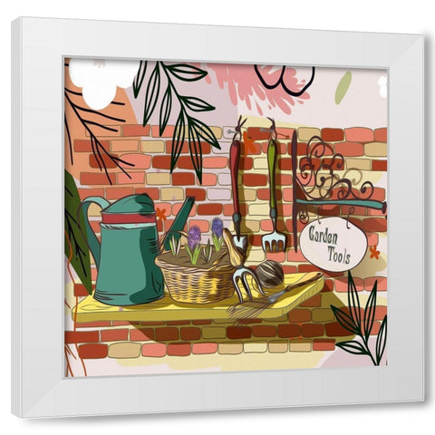 Garden Tools 485 White Modern Wood Framed Art Print by Bolokofsky, Ronald