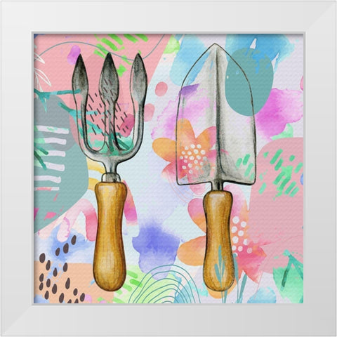 Garden Tools 657 White Modern Wood Framed Art Print by Bolokofsky, Ronald