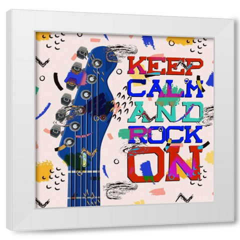 Keep Calm White Modern Wood Framed Art Print by Bolokofsky, Ronald