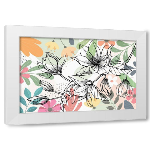 Magnolia Branch 136 White Modern Wood Framed Art Print by Bolokofsky, Ronald