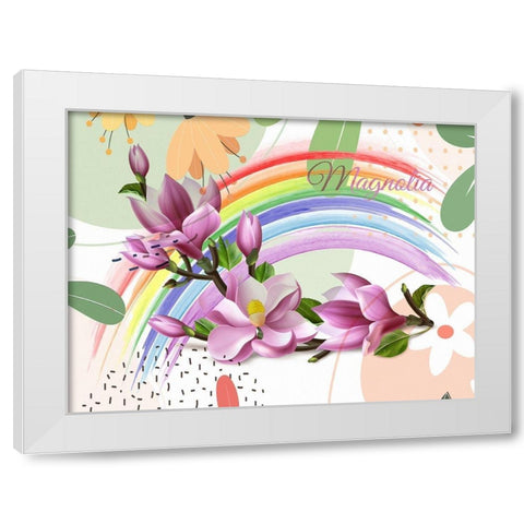 Magnolia Rainbow 282 White Modern Wood Framed Art Print by Bolokofsky, Ronald