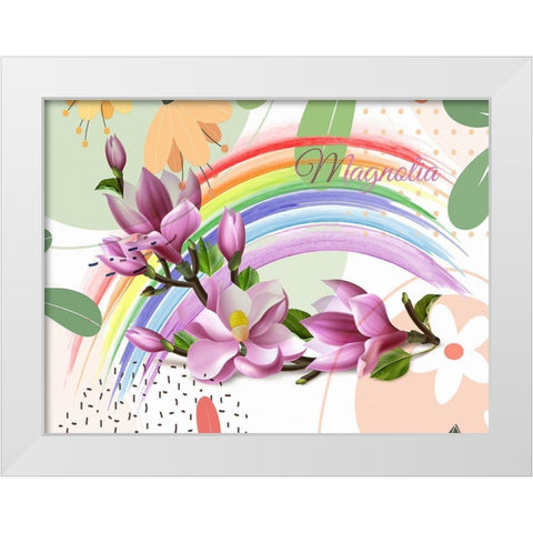 Magnolia Rainbow 282 White Modern Wood Framed Art Print by Bolokofsky, Ronald