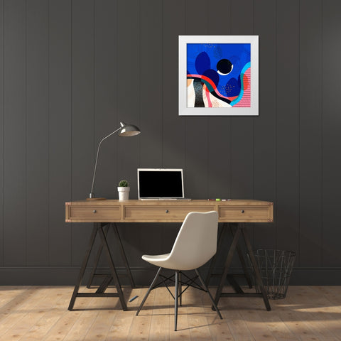 Mid Century Abstract 581 White Modern Wood Framed Art Print by Bolokofsky, Ronald