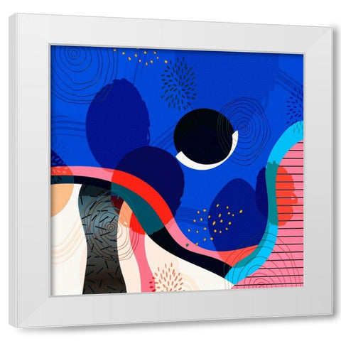 Mid Century Abstract 581 White Modern Wood Framed Art Print by Bolokofsky, Ronald