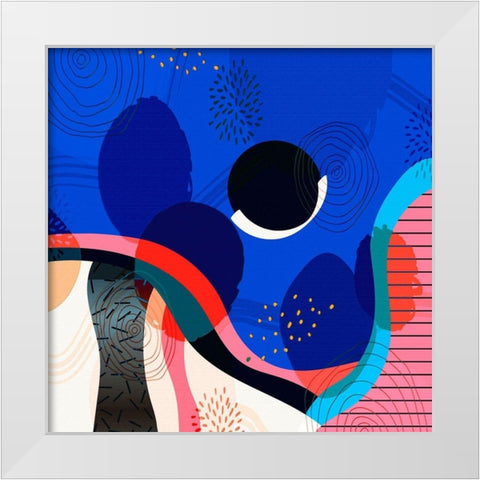 Mid Century Abstract 581 White Modern Wood Framed Art Print by Bolokofsky, Ronald