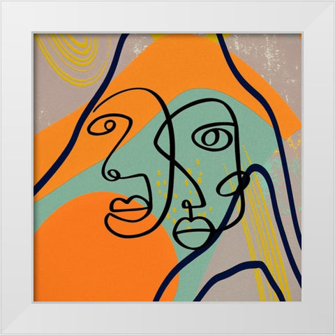 Mid Century Couple 96 White Modern Wood Framed Art Print by Bolokofsky, Ronald