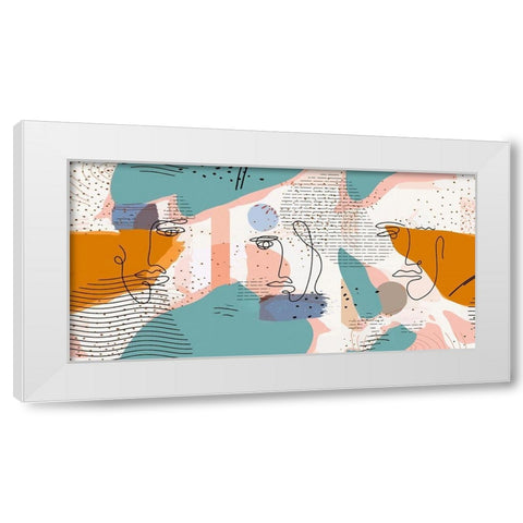 Mid Century Expressionism 210 White Modern Wood Framed Art Print by Bolokofsky, Ronald