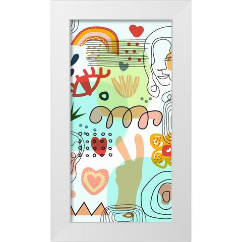 Mid Century Shapes 52B White Modern Wood Framed Art Print by Bolokofsky, Ronald
