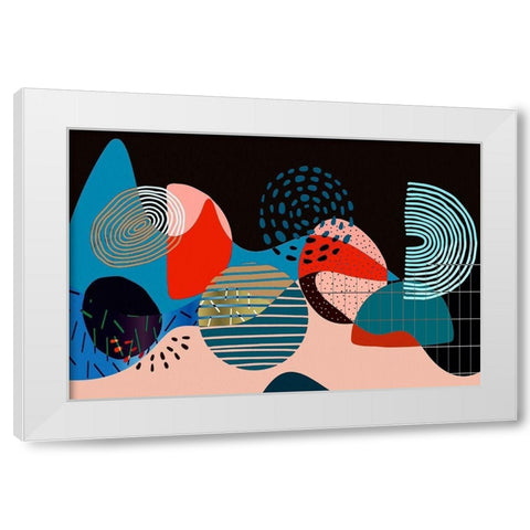 Mid Century Shapes 535 White Modern Wood Framed Art Print by Bolokofsky, Ronald