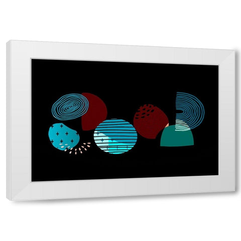Mid Century Shapes 635 White Modern Wood Framed Art Print by Bolokofsky, Ronald