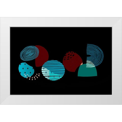 Mid Century Shapes 635 White Modern Wood Framed Art Print by Bolokofsky, Ronald