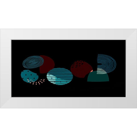 Mid Century Shapes 735 White Modern Wood Framed Art Print by Bolokofsky, Ronald
