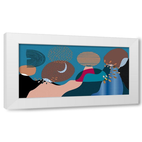 Mid Century Shapes 833 White Modern Wood Framed Art Print by Bolokofsky, Ronald