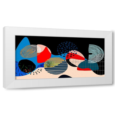Mid Century Shapes 835 White Modern Wood Framed Art Print by Bolokofsky, Ronald