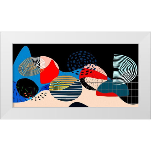 Mid Century Shapes 835 White Modern Wood Framed Art Print by Bolokofsky, Ronald
