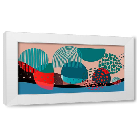 Mid Century Shapes 836 White Modern Wood Framed Art Print by Bolokofsky, Ronald