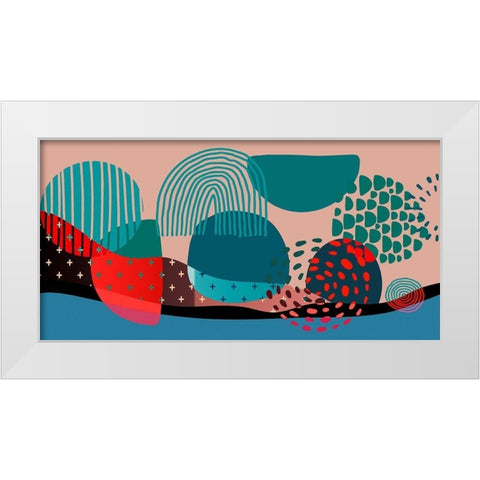 Mid Century Shapes 836 White Modern Wood Framed Art Print by Bolokofsky, Ronald