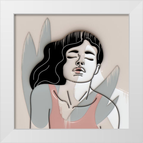 Modern Woman 421C White Modern Wood Framed Art Print by Bolokofsky, Ronald