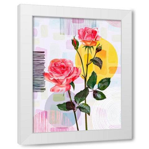 Pink Roses 83 White Modern Wood Framed Art Print by Bolokofsky, Ronald