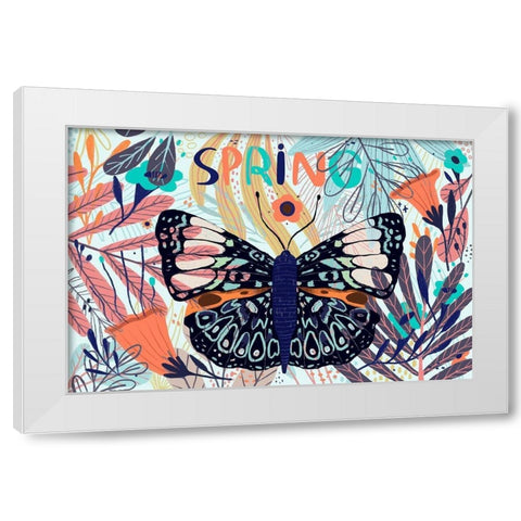 Spring Garden 104 White Modern Wood Framed Art Print by Bolokofsky, Ronald