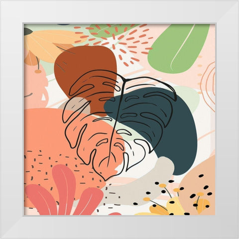 Tropical Leaves 19B White Modern Wood Framed Art Print by Bolokofsky, Ronald