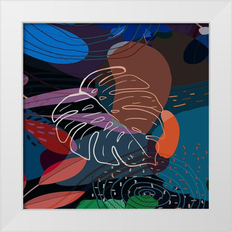 Tropical Leaves 29A White Modern Wood Framed Art Print by Bolokofsky, Ronald