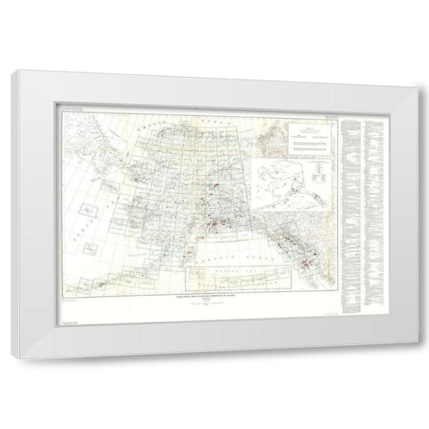 Lode Gold Silver Occurrences Alaska - Cobb 1946 White Modern Wood Framed Art Print by Cobb