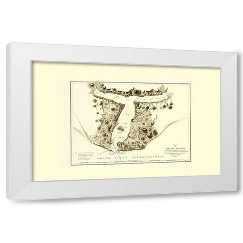 Lituya Bay - Depot De La Marine 1797 White Modern Wood Framed Art Print by Depot De La Marine