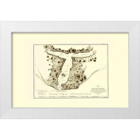 Lituya Bay - Depot De La Marine 1797 White Modern Wood Framed Art Print by Depot De La Marine
