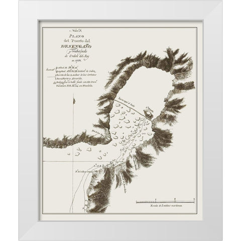 Disenchantment Bay Alaska - Espinosa y Tello 1802 White Modern Wood Framed Art Print by Espinosa