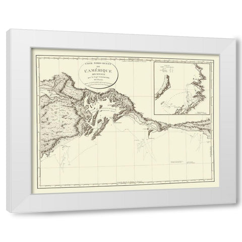 Prince WilliamS Sound Alaska - Vancouver 1800 White Modern Wood Framed Art Print by Vancouver