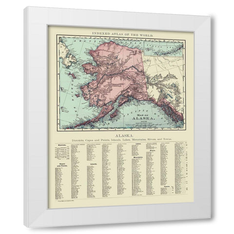 Alaska - Rand McNally 1892 White Modern Wood Framed Art Print by Rand McNally