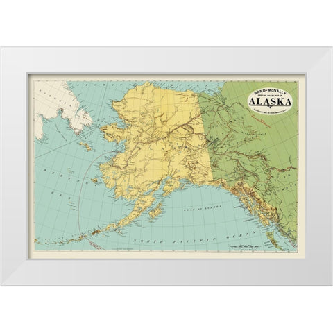 Alaska, Siberia - Rand McNally 1897 White Modern Wood Framed Art Print by Rand McNally