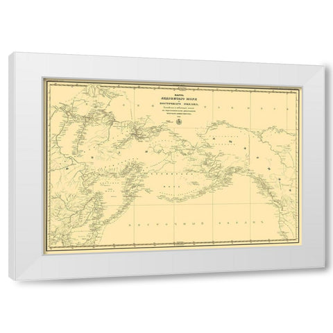 Alaska, Eastern Russia - Gidrograficheski Dept White Modern Wood Framed Art Print by Gidrograficheski Dept